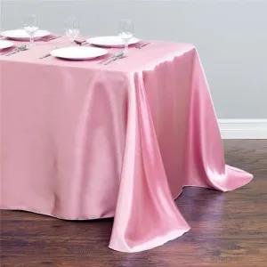 Valentina Satin Table Cloth Pink Overlay