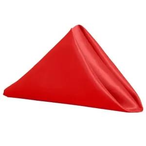 Red 10pcs Square Valentina Satin Table Napkins Soft Handkerc