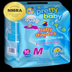 Economy,M Size (5-12kg) Pretty Baby Diapers, Medium, 5-10 kg