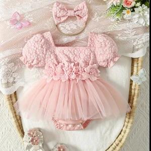 Generic Flower Jacquard Princess Bodysuit High Quality Cotton