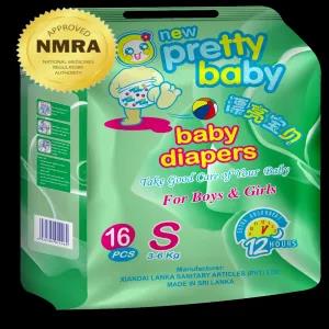 Pretty Baby Disposable Baby Diapers Small Size 12-hour Absorbency
