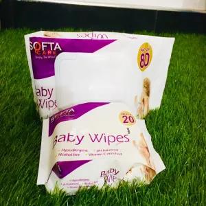 Softa Care Baby wet Wipes 80s pack with lid + Softa Care Baby wet