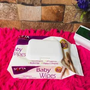 Baby Wet Wipe 80s / Pack Softa Care( With Cuff)