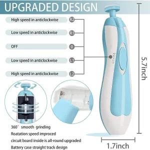 Blue Baby Electric Nail Clipper Safe Baby Nail File Portable