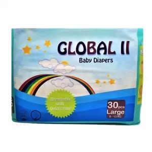 Global ll Baby Diapers - LARGE 30 Pcs