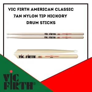 Neutral Vic Firth American Classic 7AN Nylon Tip Hickory Dru