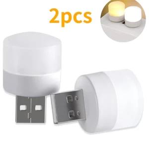 2PCS 1W Pocket Mini LED Night Light USB Plug Lamp