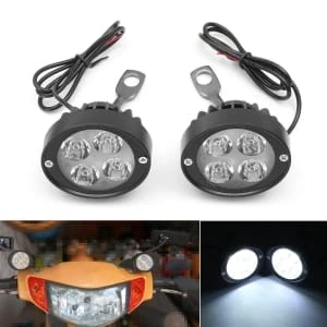 4 LED Motorcycle Mirror Mount LED Driving Fog Spot Light
