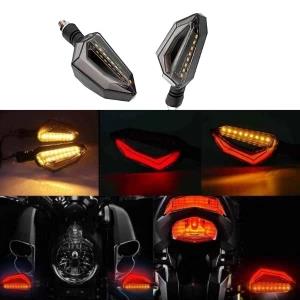 LED Red & Amber D Shaped Bike Turn Signal Light Set