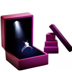 Mate Red Color LED Jewelry Box Rubber Painting LED Light Jew