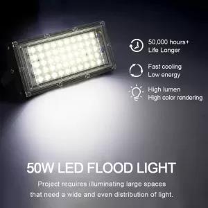White 50W LED Flood Light Cool White With High Brightness Fo