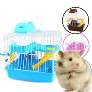 Portable Pet Hamster Cottage Home Cage Travel Crate Box