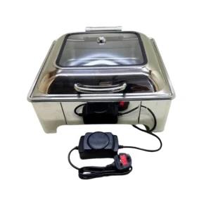 Electric Food Steamer Chafing Dish Short Feet Silver