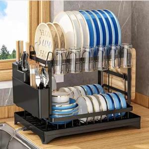 Generic 2 Tier Large Dish Drying Stand With Drainer