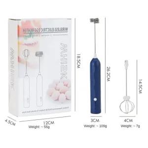 Black Electric Egg Beater, Rechargeable Electric Milk Frothe