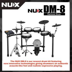 Black NUX DM-8 Digital Electronic Drum Kit, Authentic Acoust