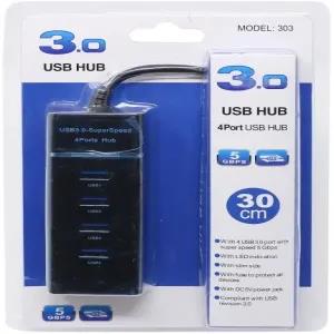 Black USB 3.0 Hub 4 Ports High Speed usb 3.0 port Hub Splitt