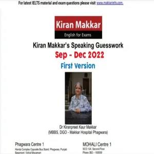 Makkar IELTS Speaking Guesswork Sep-Dec 2022