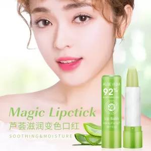 Pink Aloe Vera Magic Pink Lipstick Color Change