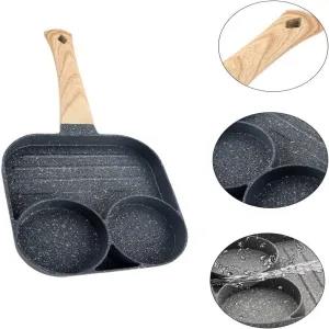 Generic 3-Hole Non-Stick Frying Pan for Eggs & Breakfast