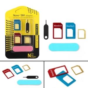 Universal 5 in 1 NanoSIM Card to Micro Standard Adapter