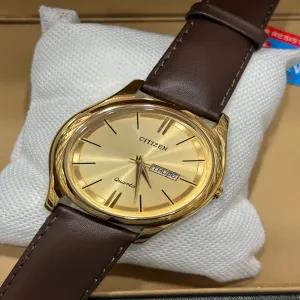 Dark Brown New Mens Boys Casual Fashion Lather Citizan Watc