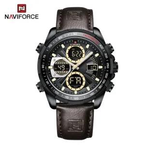 Dark Brown New Mens Casual Lather Chronograph Working Navif