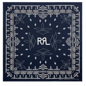 RRL Vintage-Inspired Navy & White Patterned Bandana