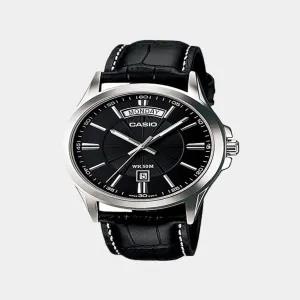Black Mens Casual Black Brown Strap Color Wristwatch