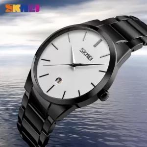 SKMEI Boys Gents Men Fashionable Stainless Steel Date Watch