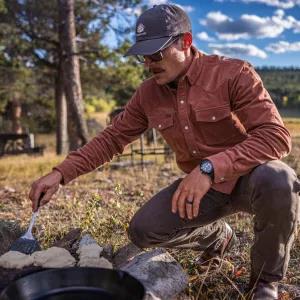 The Red Bud Corduroy Men's Long Sleeve Shirt Olive