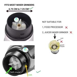 Silver Jaipan Blender Mixer Grinder Chutney Jar