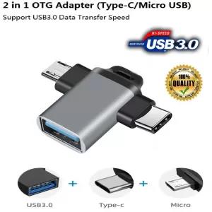 2 in 1 OTG Adapter USB 3.0 Female To Micro USB Male and Type