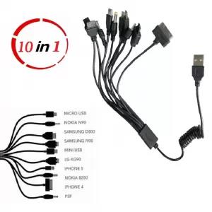 10 in 1 Multi USB Charger Cable Portable Multi Functions USB