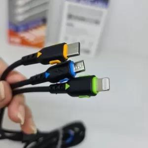 Epoch 3.0 Quick Charge 3 in 1 USB Charging Cable I O S Micro USB - Type C