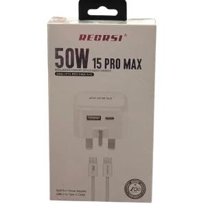 RECRSI iPhone 15 Pro Max Charger 50W Fast Charging
