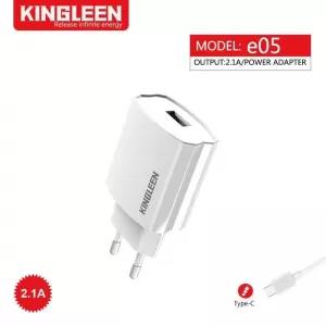 Type C Charger 100% Speed Type C Kingleen E03 EU 2.1A 5W Fast Charger