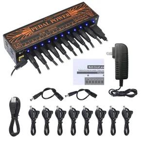 Black Rowin Guitar Pedal Power Supply 10 Isolated DC Output