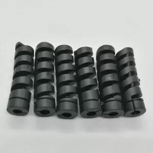 Black Two Pcs Spiral Silicone Usb Cable Protector Earphone W