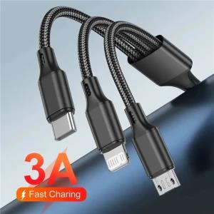 3in1 Charging Cable Micro USB Type-C Lightning Cable