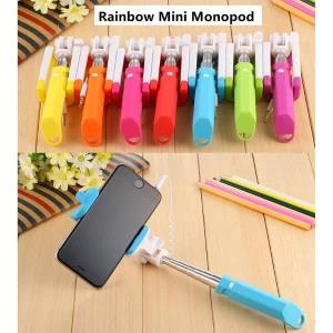 Portable Rainbow Color Mini Wired Selfie Stick