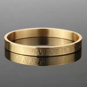 Luxury Cuff Bracelet Bangle Stainless Steel Bracelet Carving Rom -50 CM