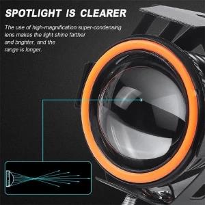 Generic U7 Mini Red Ring Fog Light for Vehicles