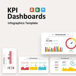 300 Infographic KPI Dashboard PowerPoint Templates