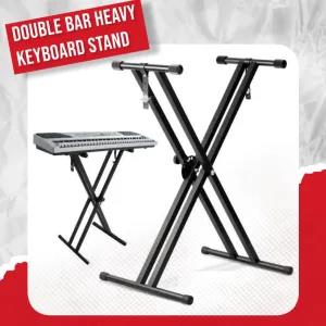 Black Keyboard Stand - Portable/Double Bar /Solid /Heavy Dut
