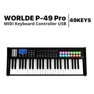 Black WORLDE Panda-49 Pro 49-Key USB MIDI Keyboard Controlle