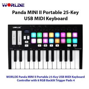 Black WORLDE Panda MINI II Portable 25-Key USB MIDI Keyboard