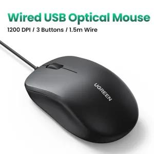 Optical USB Wired UGREEN Mouse 1200 DPI 3 Buttons