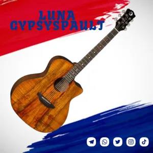 Neutral LUNA Gypsy Spalt Solid Wood Acoustic Guitar Glossy