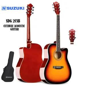 Sun Burst SUZUKI Dreadnaught Cutaway Steel String Acoustic G